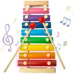 Xylofon för Barn, Xylofon Musikleksak med Säkra Hammare Pedagogiska Musikinstrument Leksak för Småbarn 1-3