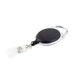 Svart Lanyard - Utdragbar Passerkort / Nyckelring - Jojo-funktion Svart