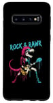 Coque pour Galaxy S10 Rock & Rawr T-Rex – Jeu de mots drôle Rock 'n Roll Dinosaure Rockstar