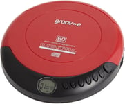 Groov-e RETRO Compact CD Player - Personal Music with CD-R & CD-RW Red 