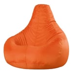 Bean Bag Bazaar Recliner Gaming Bean Bag Chair, Orange, Large Indoor Outdoor Bean Bags, Lounge or Garden, Big Adult Gaming Bean Bag Chairs with Filling Included