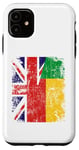 Coque pour iPhone 11 Demi drapeaux britanniques béninois | Bénin UK vieilli vintage