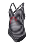 Mlnewjose Stripe Swimsuit Recycled A. Baddräkt Badkläder Black Mamalicious