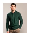 Lacoste Mens Smart Paris Long Sleeve Polo Shirt in Green Cotton - Size Small
