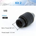 Kit 2 Accessoires de mandrin de Mini perceuse M8/M7, pour outil rotatif Dremel et mini broyeur mandrin de perceuse 0.5-3.2MM échange de mèches plus rapides dremel accessyon ""Nipseyteko