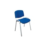 Sans Marque - Chaise Conférence empilable bleu piétement alu - Maxiburo - Bleu