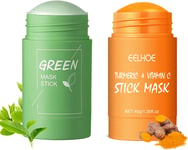 Green Tea Cleansing Mask Stick Turmeric Mask Stick 2Pack Green Mask Stick Blac H