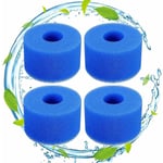 Lot de 4 filtres de piscine en mousse filtre pour Intex type S1 - Filtre en Mousse pour Spa, Piscine - Réutilisables et lavables - Éponge de filtration de type S1