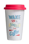 Premier Réveil Thermique Tasse de Voyage avec Couvercle en Silicone en Porcelaine, Multicolore, 330 ML