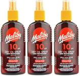 Malibu Dry Oil Spray SPF10 200ml | Sun Screen | Water resistant X 3