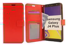 Crazy Horse Wallet Samsung Galaxy J4 Plus (J415FN/DS) (Röd)