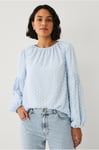 Ellos Collection - Blus Med Ballongärm - Blå