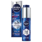 NIVEA MEN Crème hydratante Power 2-en-1 LUMINOUS630® anti-âge & anti-taches (1 x 50 ml), Crème visage pour homme enrichie en acide hyaluronique, Soin de jour SPF 30 pour toutes les peaux
