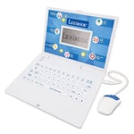 LEXIBOOK JC598i3 - Ordinateur portable éducatif bilingue avec 124 activités pour apprendre, jouer et écouter de la musique en bleu/blanc (bilingue allemand et anglais)
