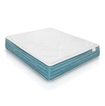 WIN REST Nautilus Matelas en mousse à mémoire de forme et ressorts ensachés, hauteur 26 cm, fermeté moyenne, noyau de 750 ressorts, tissu damassé 400 g, fibre hypoallergénique Super Soft (80 x 190 cm)