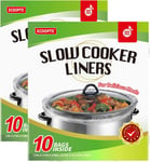 20 Count Slow Cooker Liners by ECOOPTS | Large Cooking Bags Fit 3-8.5 Quarts 20