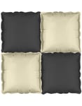 4 st Tvåsidig Beige/Svart Fyrkantig Folieballong för Backdrop/Bakgrund 35x35 cm