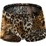 Sexiga män underkläder boxer Homme ormskinn leopardtrosor man andas U konvex påse kalsonger Cueca Calzoncillo M-xxl goldtiger XXL