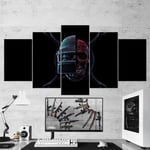 Canvas Painting Pictures PUBG Playerunknowns Battlegrounds Minimalist 5 panel artwork Large poster for living room modular Modern Wall Decor Framed 150x80cm Gift idea for friends Ready To Hang