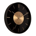 Karlsson Gold Disc Wall Clock Veggklokke KA5918BK - Unisex - 35 cm - Kvarts urverk