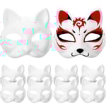 Mask Katt Maskerad Tomma Masker Vita Djur Tomma Gör-det-själv Fest Kvinnor Cosplay Halloween Papper Therian Ansikte Barn Målade Hand Varg