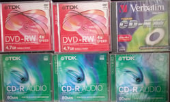 6 TDK VERBATIM DVD-RW CD-R Blank recordable discs Bundle all NEW SEALED