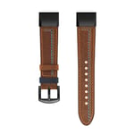 VeveXiao Compatible with Garmin Fenix 5X/Fenix 6X Watch Strap, 26mm Easy Fit Quick Release Genuine Leather Replacement Wristband for Garmin Fenix 5X Plus, Fenix 6X Pro (brown)