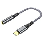 Hoppac Adaptateur Jack Femelle pour Casque 3,5 mm vers connecteur Audio stéréo USB-C Compatible avec iPad Pro 2021/2020/mini 6, Galaxy S21/S21+/S21 Ultra/S20/S10/S9/Note 10/A52