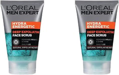 L'Oréal Men Expert Face Scrub, Hydra Energetic Deep Exfoliating Face Wash for Me