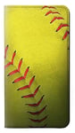 Yellow Softball Ball PU Leather Flip Case Cover For iPhone XR