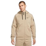 Mens Nike Therma Fit Full Zip Running Gym Fitness Hoodie Khaki Black Size Small