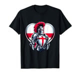 St George's Day England Knight Flag & Rose Heart Kids Women T-Shirt