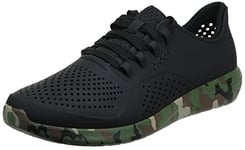 Crocs LiteRide Pacer Comfortable Sneakers for Men, Black/Camo, 10
