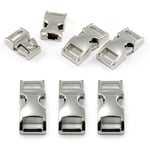 Klämlås i legerat metall, perfekt för paracords (armband, hundhalsband, etc.), spänne, clips, storlek: S, 3/8”, 33 mm x 15 mm, färg: silver, från
