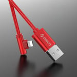 Lightning to USB cable 1,2m rød 90°