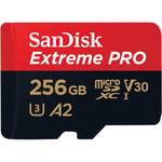 SanDisk 256 Go Extreme Pro Carte microSDXC + Adaptateur SD Classe 10, U3, V30