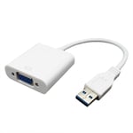 Usb 3.0 To Vga Video Graphic Card Display External Cable Adapter White