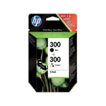 Hp 300 Pack de 2 cartouches d'encre noire et trois couleurs authentiques (CN637EE) pour DeskJet F4580 et Photosmart C4680/C4795