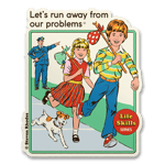 Steven Rhodes - Let's Run Away From Our Problems Sticker, Accessories