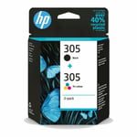 HP 305 Black & Colour Ink Cartridge For DeskJet 2720E Printer, 3YM61AE 3YM60AE