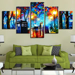 Prints On Canvas The Picture 5 Pieces Van Gogh Street Lamp Pedestrian Oil Painting Artist Living Room Sofa Wall Background Painting,A-No Frame 40X60X2+40X80X2+40X100Cmx1 | IMAGE PRINTED ON CANVAS |