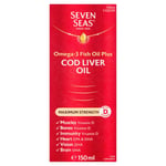 Seven Seas Omega-3 Fish Oil Plus Cod Liver Oil Maximum Strength 150ml x 4