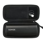 Khanka Dur Cas étui de Voyage Housse Porter pour Sonos Roam Enceinte Bluetooth, Cas Seulement (Noir)