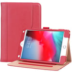 ProCase iPad Mini 5 Case 2019 / iPad Mini 4 Cover, Premium PU leather Stand Folio Case, with Apple Pencil Holder Card Holder –Red