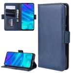 Cell Phone Cases Covers Double Buckle Wallet Stand Leather Cell Phone Case for Huawei P30 LITE，with Wallet & Holder & Card Slots(Black) (Color : Dark Blue)