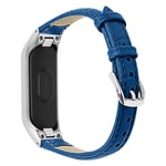 Samsung Galaxy Fit e crocodile texture leather watch band - Dark Blue