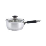 Viners Everyday Sauce Pan, Stainless Steel Pan and Glass Lid with a Quality Lifetime Promise, Stainless Steel, 16cm