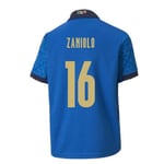 2020-2021 Italy Home Football Soccer T-Shirt (Kids) (Nicolò Zaniolo 16)