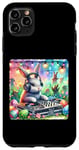 Coque pour iPhone 11 Pro Max Lapin de Pâques DJ à la fête du printemps. Platines de fête