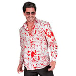 Widmann - Chemise sanglante, blanche avec taches de sang, déguisement d'horreur, déguisement d'Halloween